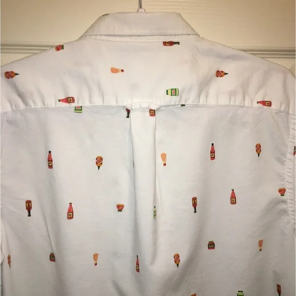 Old Navy Hot Sauce/Condiments Print Button Down Shirt - Picture 7 of 10